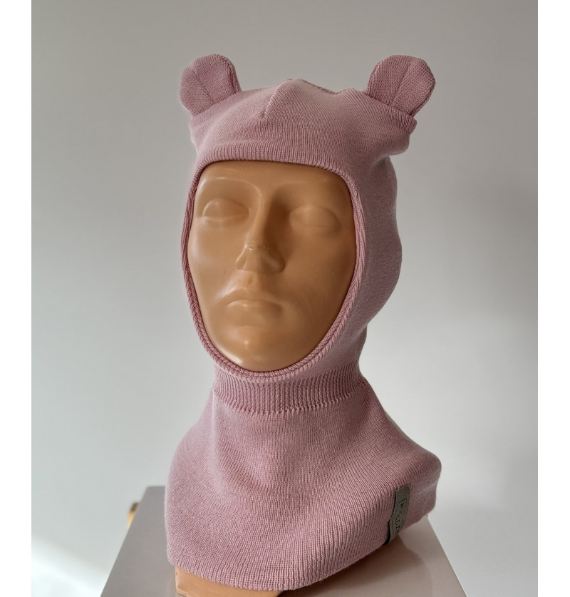 Merino vilnos šalmukas (Baby pink spalva)